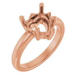 10K Rose Gold 9x9 mm Heart Ring Mounting – image 2