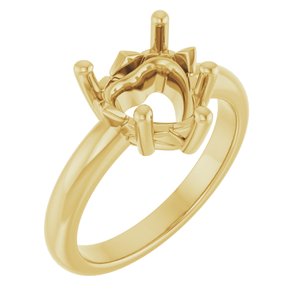 10K Yellow Gold 9x9 mm Heart Ring Mounting – image 2