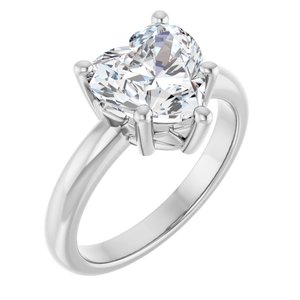 18K White Gold 9x9 mm Heart Ring Mounting