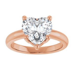 14K Rose Gold 9x9 mm Heart Ring Mounting – image 5