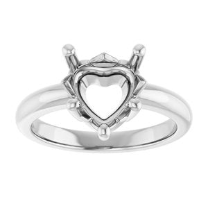 Sterling Silver 9x9 mm Heart Ring Mounting – image 6