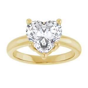 14K Yellow Gold 9x9 mm Heart Ring Mounting – image 5