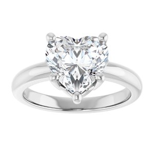 Sterling Silver 9x9 mm Heart Ring Mounting – image 5