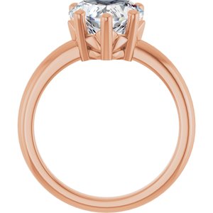 14K Rose Gold 9x9 mm Heart Ring Mounting – image 3