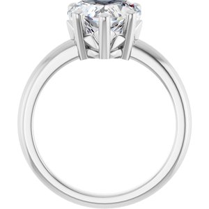10K X1 White Gold 9x9 mm Heart Ring Mounting – image 3