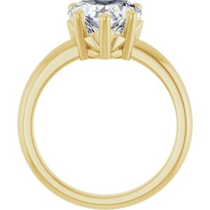 10K Yellow Gold 9x9 mm Heart Ring Mounting – image 3