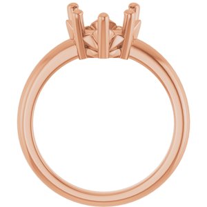 10K Rose Gold 9x9 mm Heart Ring Mounting – image 4