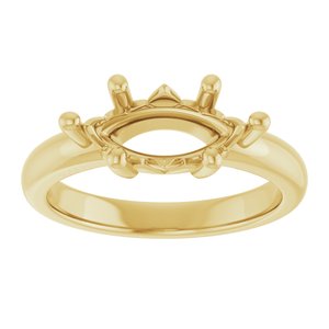 10K Yellow Gold 12x6 mm Marquise Ring Mounting – image 6