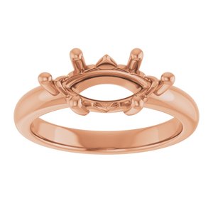 10K Rose Gold 12x6 mm Marquise Ring Mounting – image 6