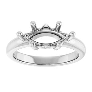 18K White Gold 12x6 mm Marquise Ring Mounting – image 6