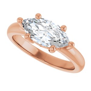 14K Rose Gold 12x6 mm Marquise Ring Mounting – image 8