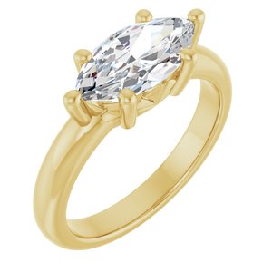 10K Yellow Gold 12x6 mm Marquise Ring Mounting