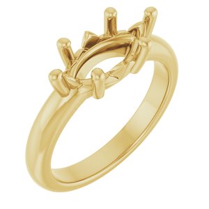 18K Yellow Gold 12x6 mm Marquise Ring Mounting – image 2