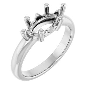 10K White Gold 12x6 mm Marquise Ring Mounting – image 2