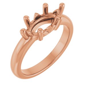 18K Rose Gold 12x6 mm Marquise Ring Mounting – image 2