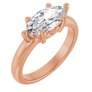 14K Rose Gold 12x6 mm Marquise Ring Mounting