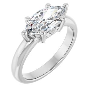 18K White Gold 12x6 mm Marquise Ring Mounting
