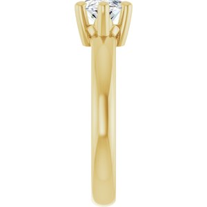 14K Yellow Gold 12x6 mm Marquise Ring Mounting – image 7