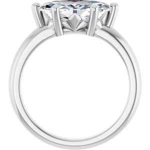 18K X1 White Gold 12x6 mm Marquise Ring Mounting – image 3