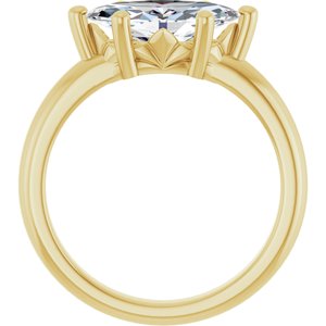 18K Yellow Gold 12x6 mm Marquise Ring Mounting – image 3