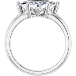 10K White Gold 12x6 mm Marquise Ring Mounting – image 3