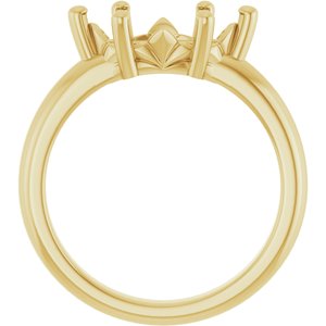 18K Yellow Gold 12x6 mm Marquise Ring Mounting – image 4