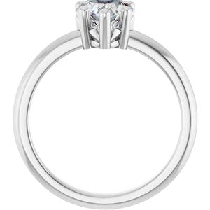 14K X1 White Gold 6.5x6.5 mm Heart Ring Mounting – image 3