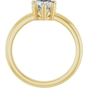 14K Yellow Gold 6.5x6.5 mm Heart Ring Mounting – image 3