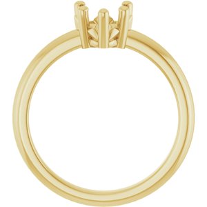 14K Yellow Gold 6.5x6.5 mm Heart Ring Mounting – image 4