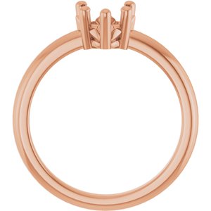 18K Rose Gold 6.5x6.5 mm Heart Ring Mounting – image 4