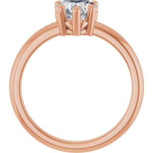 18K Rose Gold 6.5x6.5 mm Heart Ring Mounting – image 3