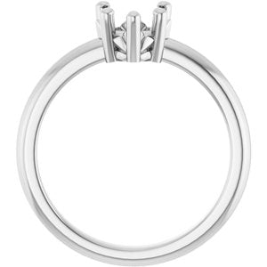 14K White Gold 6.5x6.5 mm Heart Ring Mounting – image 4