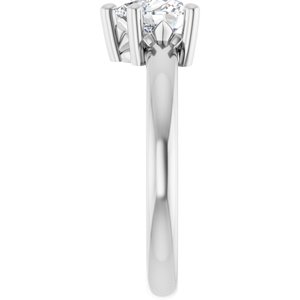 18K Palladium White Gold 6.5x6.5 mm Heart Ring Mounting – image 7