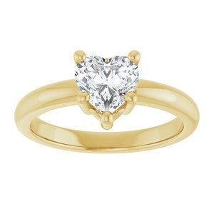 14K Yellow Gold 6.5x6.5 mm Heart Ring Mounting – image 5