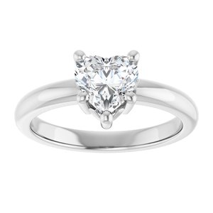 Sterling Silver 6.5x6.5 mm Heart Ring Mounting – image 5