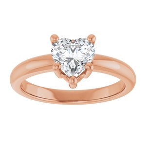 10K Rose Gold 6.5x6.5 mm Heart Ring Mounting – image 5