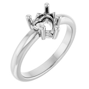 18K Palladium White Gold 6.5x6.5 mm Heart Ring Mounting – image 2