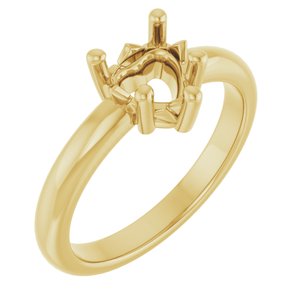 14K Yellow Gold 6.5x6.5 mm Heart Ring Mounting – image 2