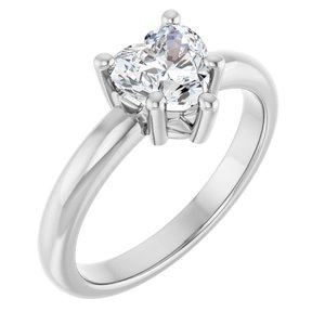 Sterling Silver 6.5x6.5 mm Heart Ring Mounting