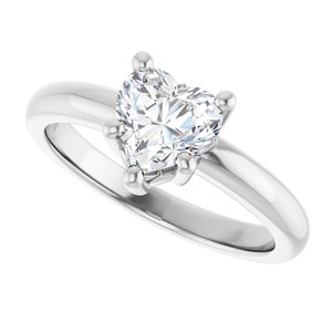 14K White Gold 6.5x6.5 mm Heart Ring Mounting – image 8