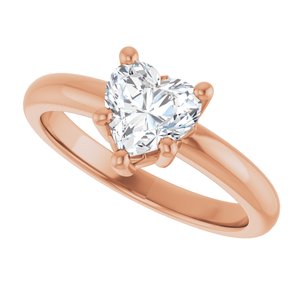 18K Rose Gold 6.5x6.5 mm Heart Ring Mounting – image 8