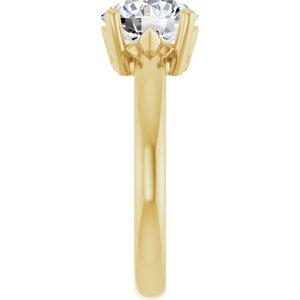 14K Yellow Gold 8.2 mm Round Ring Mounting – image 7