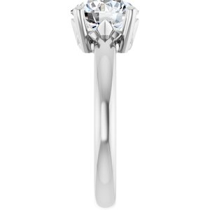 18K X1 White Gold 8.2 mm Round Ring Mounting – image 7