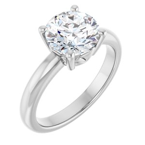 18K Palladium White Gold 8.2 mm Round Ring Mounting