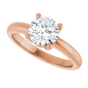 14K Rose Gold 7 mm Round Ring Mounting – image 8