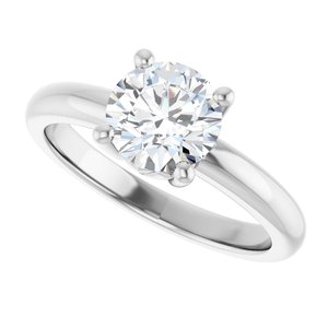 14K White Gold 7 mm Round Ring Mounting – image 8