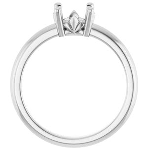18K Palladium White Gold 7 mm Round Ring Mounting – image 4
