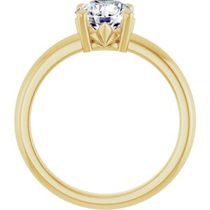 14K Yellow Gold 7 mm Round Ring Mounting – image 3