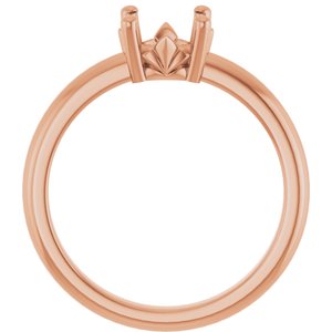 14K Rose Gold 7 mm Round Ring Mounting – image 4