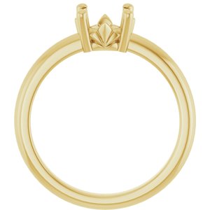 10K Yellow Gold 7 mm Round Ring Mounting – image 4